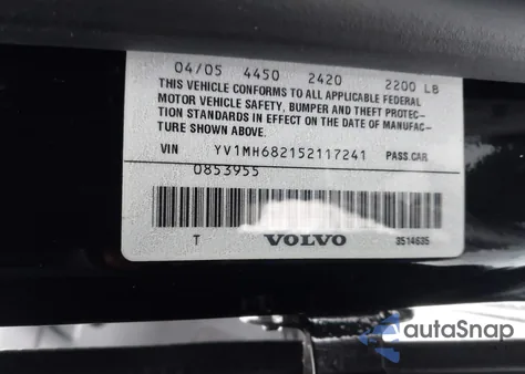 2005 Volvo S40 T5 Awd из США, поврежденный, VIN YV1MH682152117241